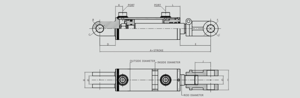 acl adjustable welded clevis hydraulic cylinder